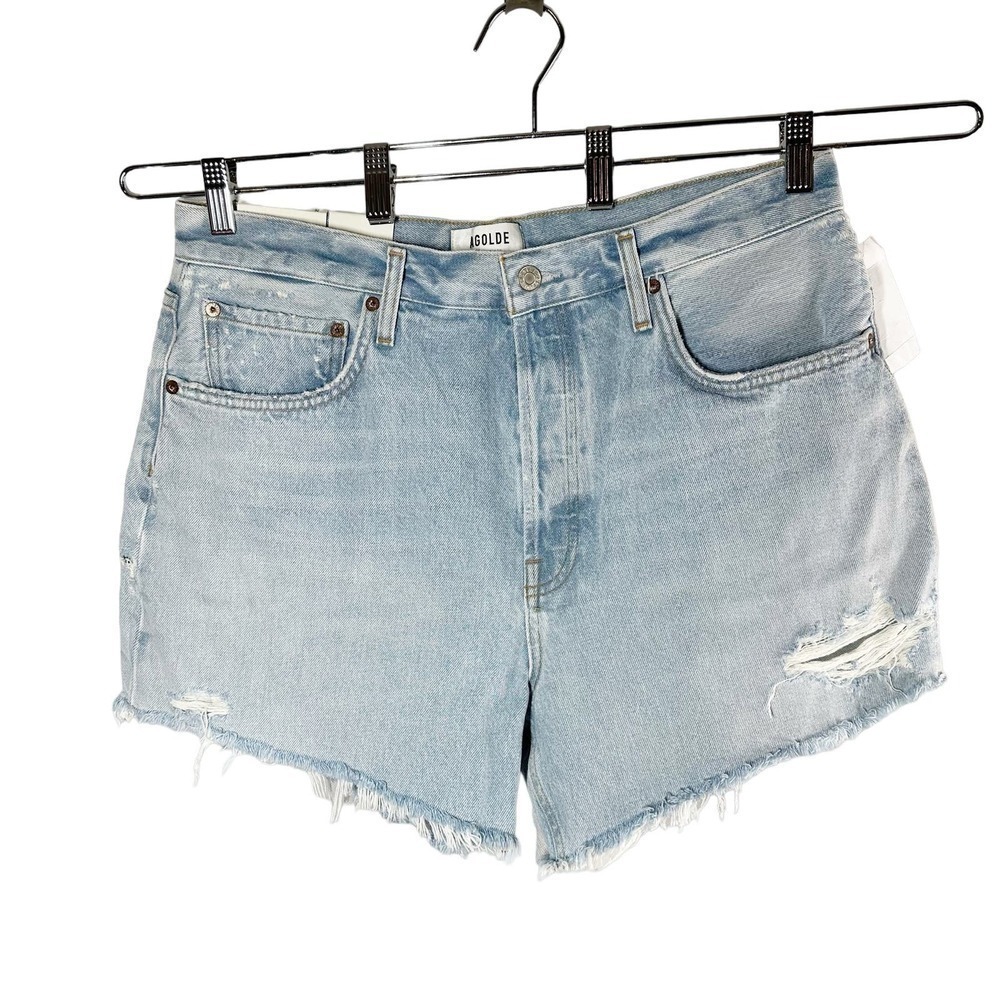 AGOLDE Women's Riley High Rise 4 Inches inseam Slim Leg Shorts Size 32